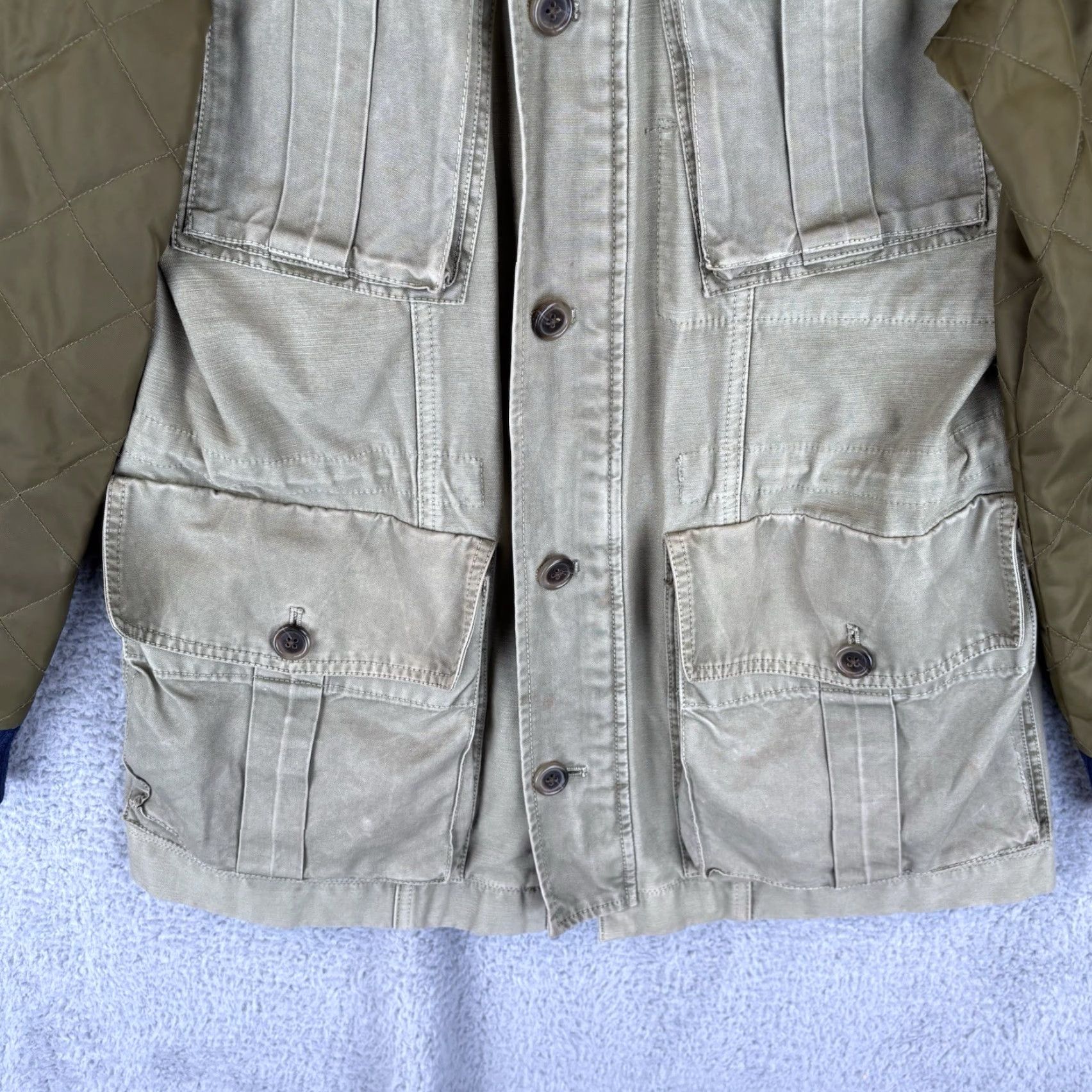 J.Crew J.CREW Jacket Womens M Olive Canvas Twill Chore Military Pockets Short Sleeve Full Zip Lightweight Camo Army Outdoor Preppy Size M / US 6-8 / IT 42-44 - 3 Thumbnail