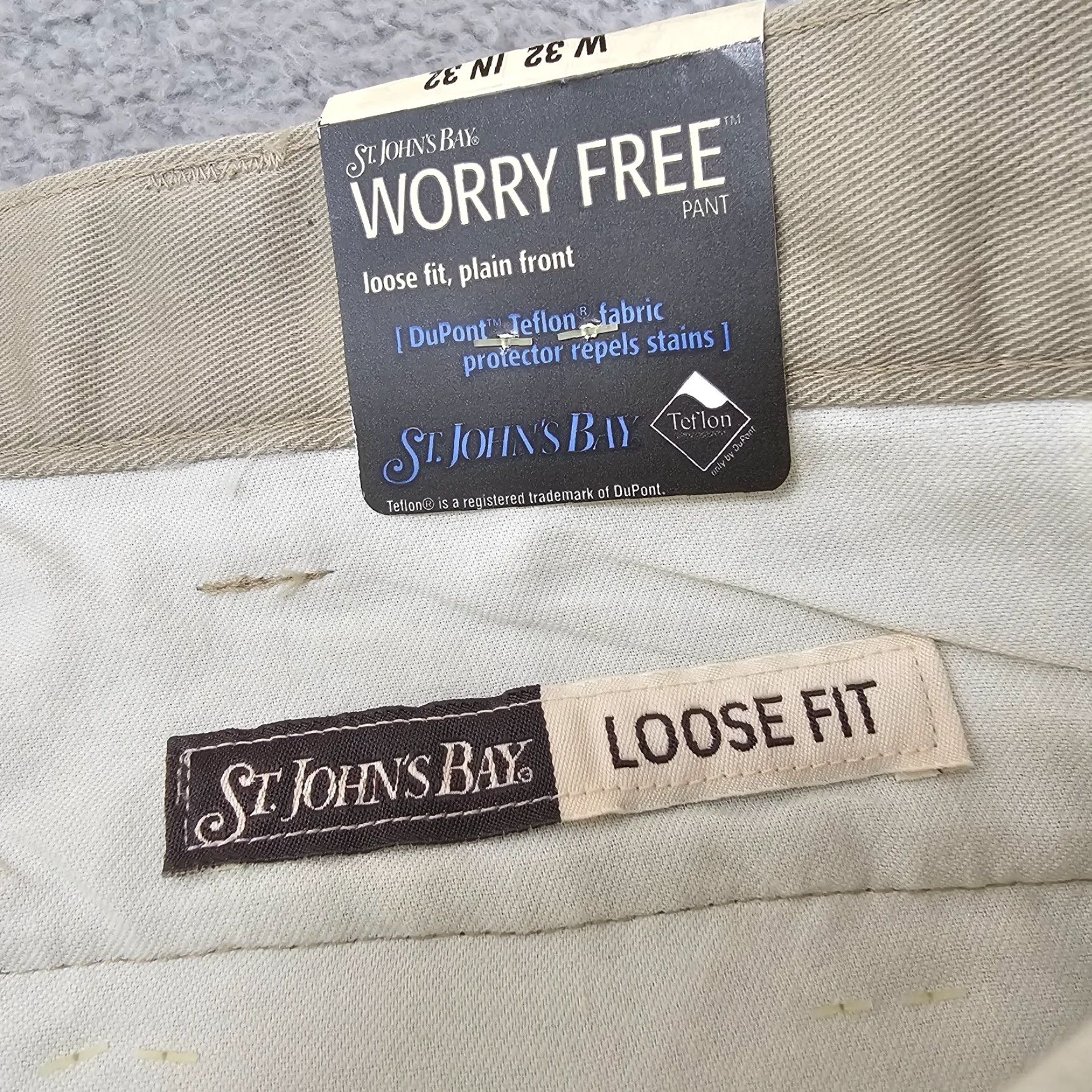 Vintage St. John's Bay Pants Mens Size 32x31 Khaki Relaxed Fit Chino Flat Front 100% Cotton Size US 32 / EU 48 - 3 Thumbnail