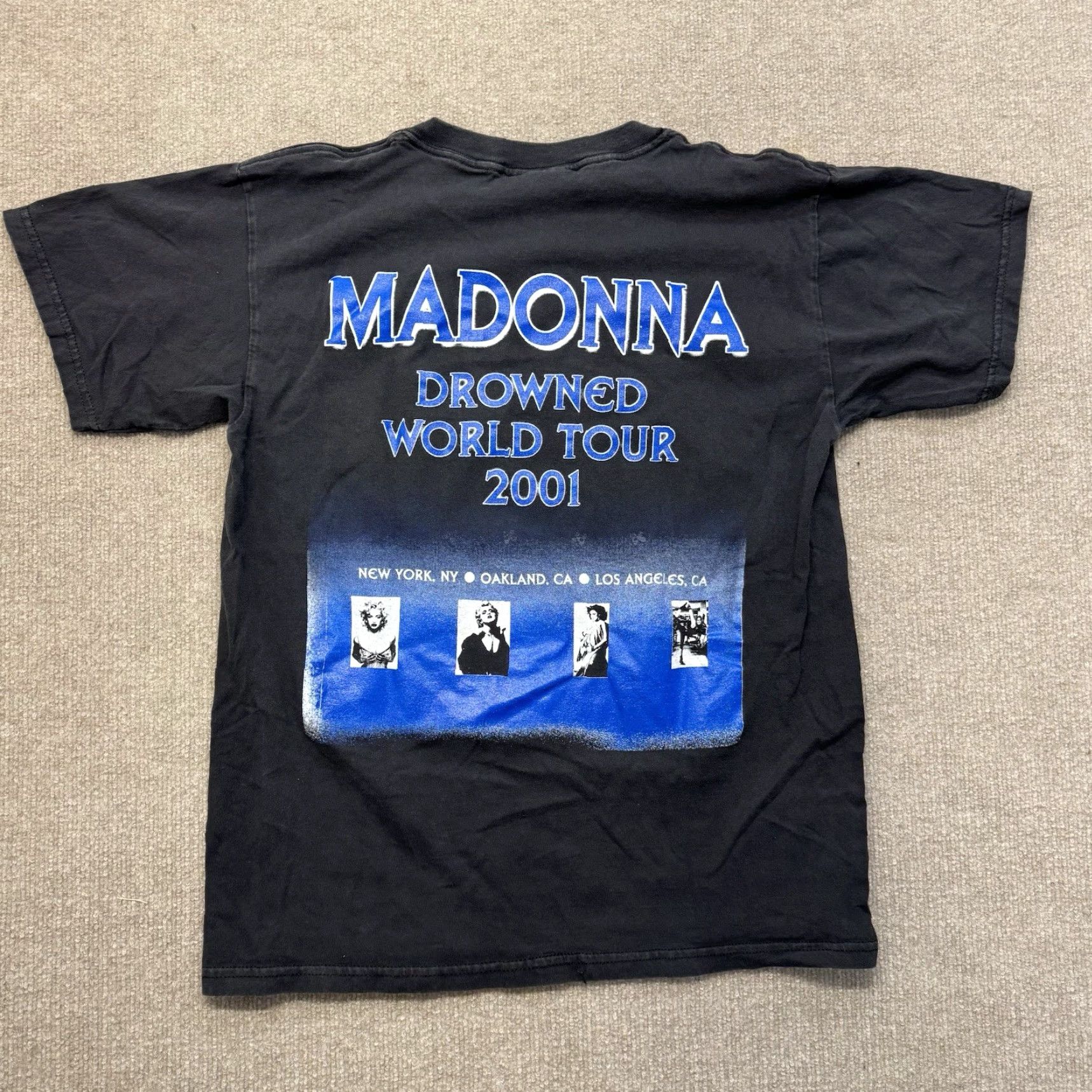 Vintage VINTAGE Madonna Drowned World Tour T Shirt L Black Tennessee River Band 90s Mens Tee Size US L / EU 52-54 / 3 - 6 Thumbnail