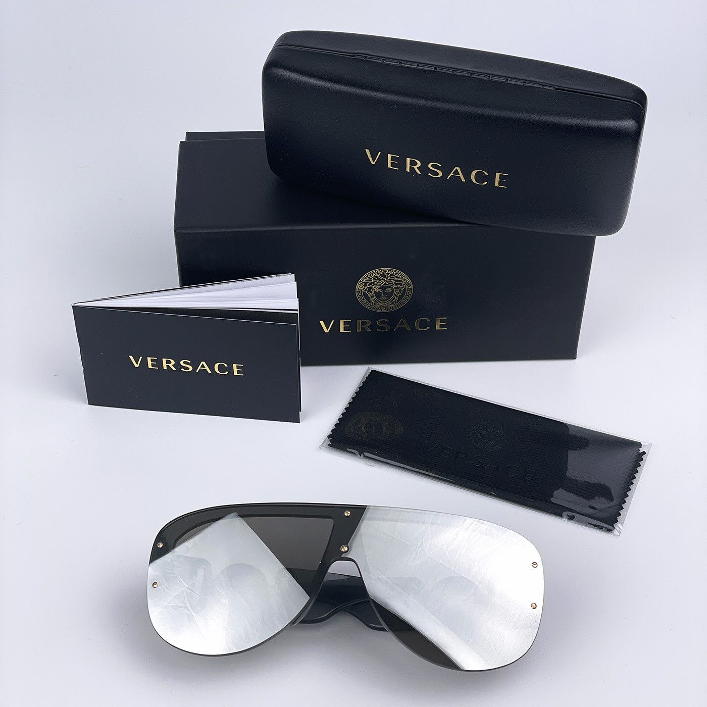 Versace NEW Versace VE4391 311/6G Mirrored Shield Men Sunglasses Size ONE SIZE - 10 Thumbnail