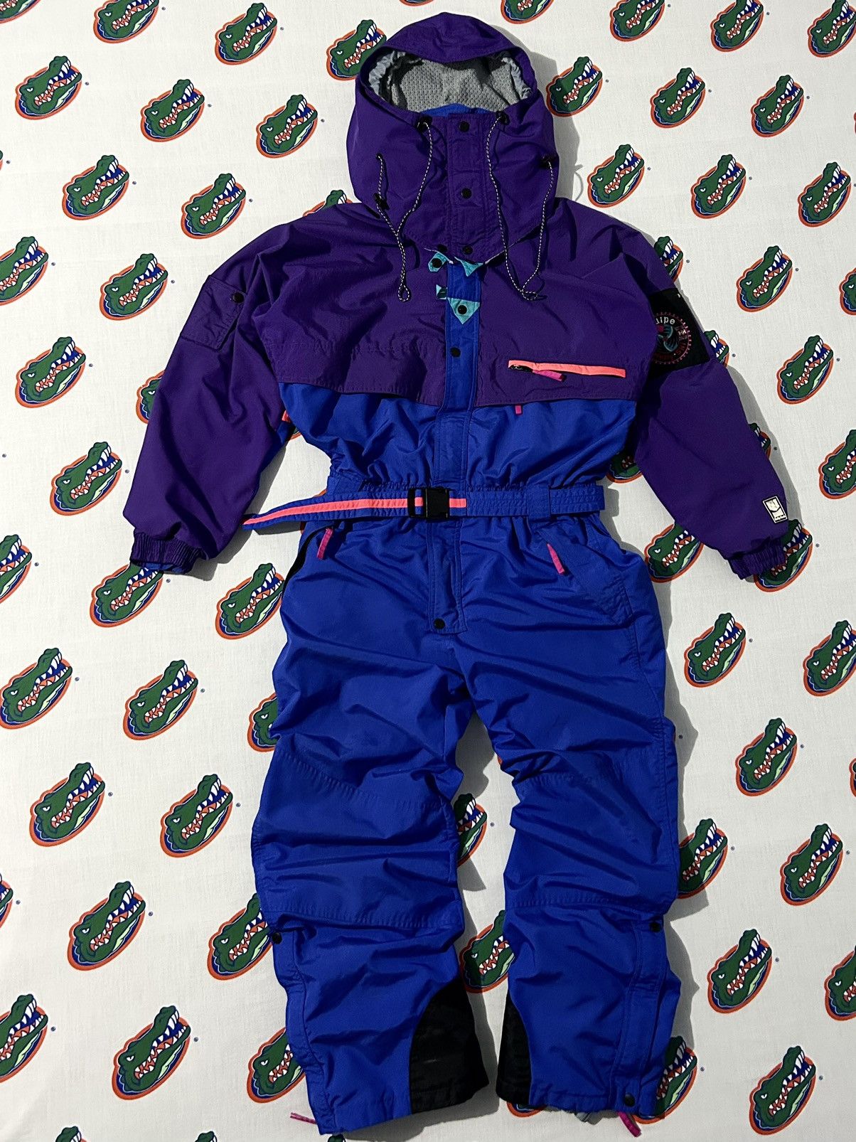 image of Vintage 70's Helly Hansen Full Body Ski Suit Size Medium in Blue, Women's