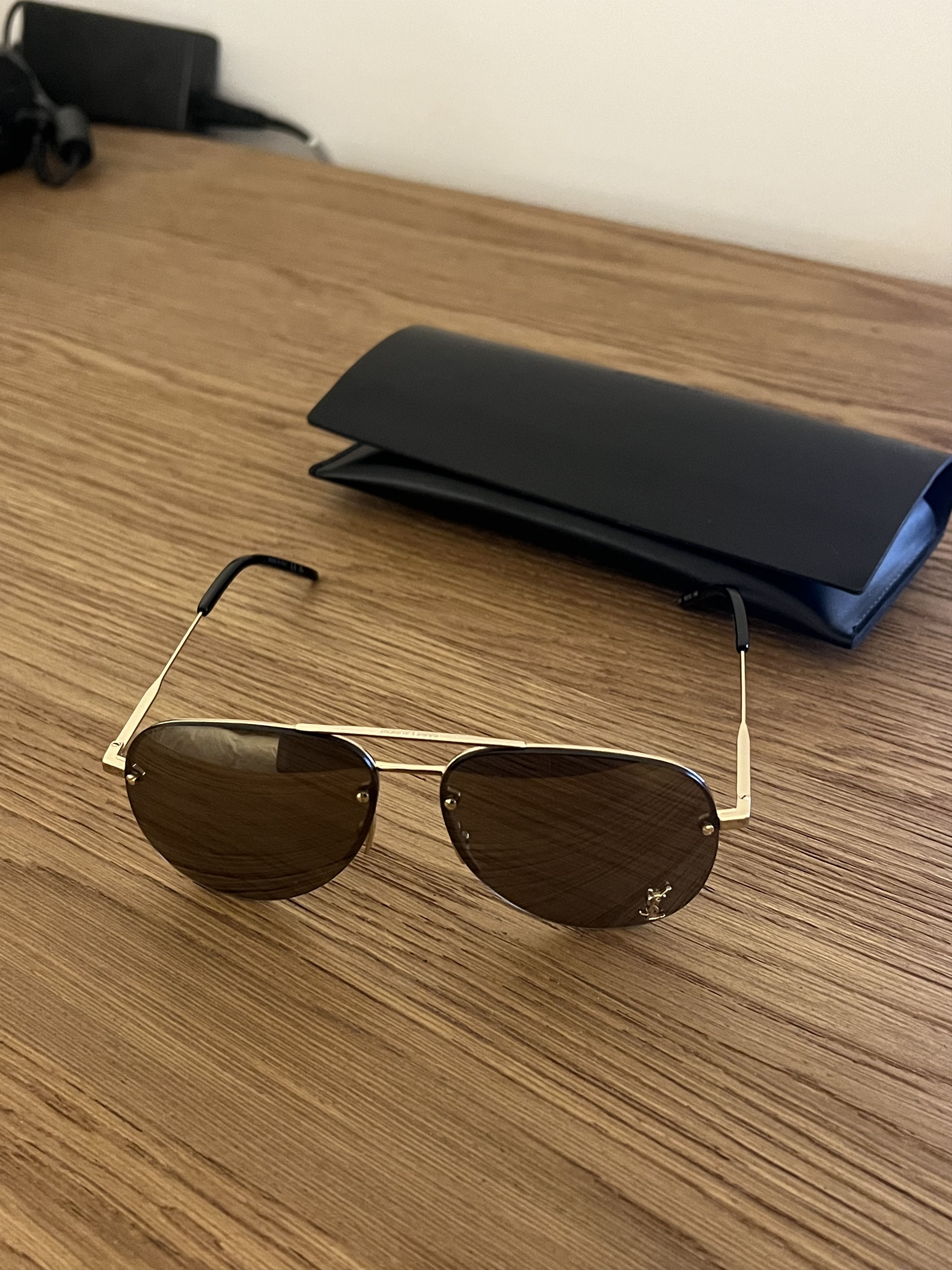 Yves Saint Laurent Rimless Aviator Sunglasses Size ONE SIZE - 3 Thumbnail