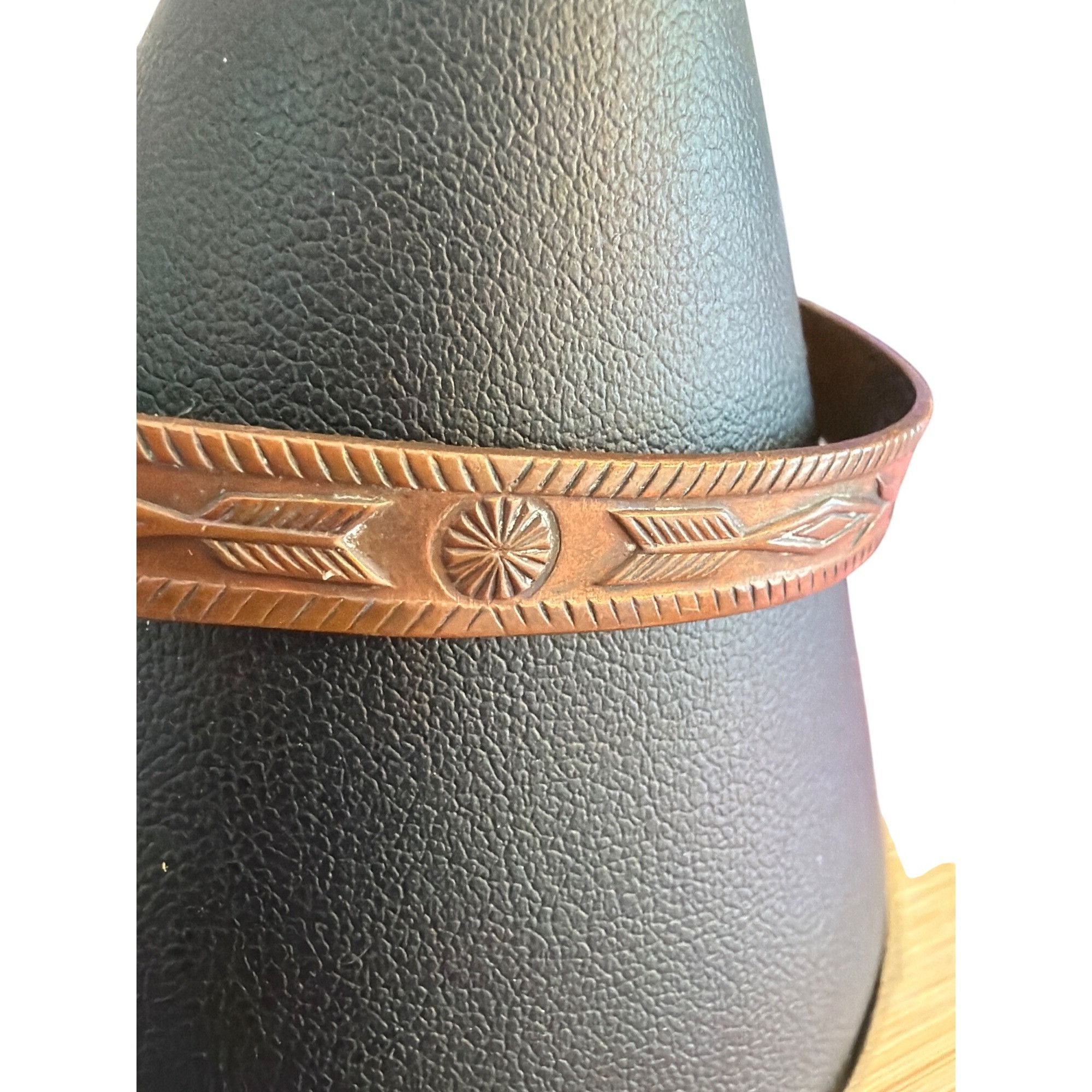Bell Vintage Copper Bell Engraved Cuff Bracelet Native American S Size ONE SIZE - 2 Thumbnail
