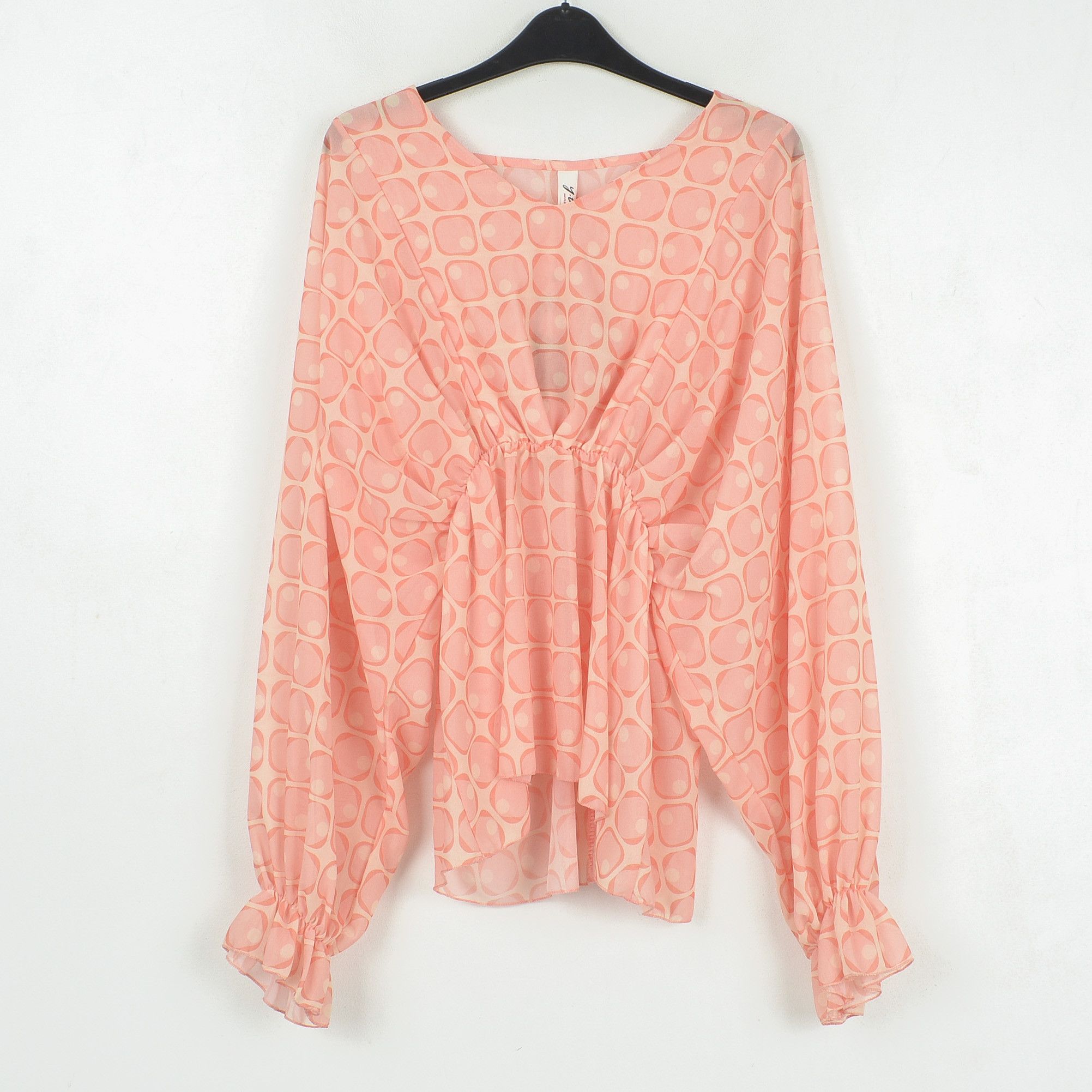 Other See Through Blouse Shirt Patterned Top Orange Long Sleeve Size S / US 4 / IT 40 - 1 Thumbnail