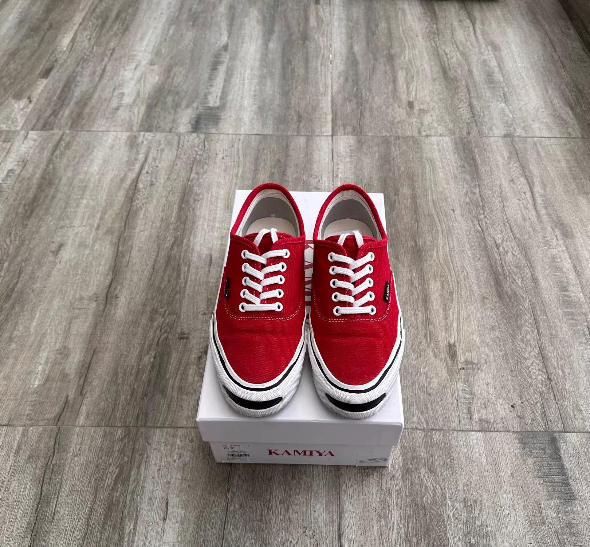 Maison MIHARA YASUHIRO red vulcanize low-top canvas sneakers Size US 9 / EU 42 - 1 Thumbnail