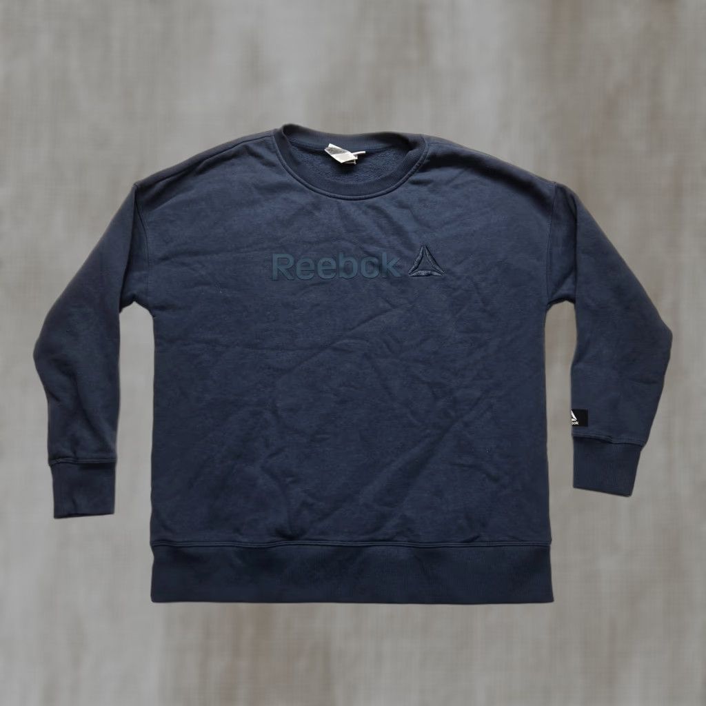 Reebok Reebok Sweater Solid Blue Knitted Pullover Long Sleeve Adult Men's XL Size Pullover Casual Fall Winter Golf Walking Breathable Mock Neck Collarless Size US XL / EU 56 / 4 - 1 Thumbnail