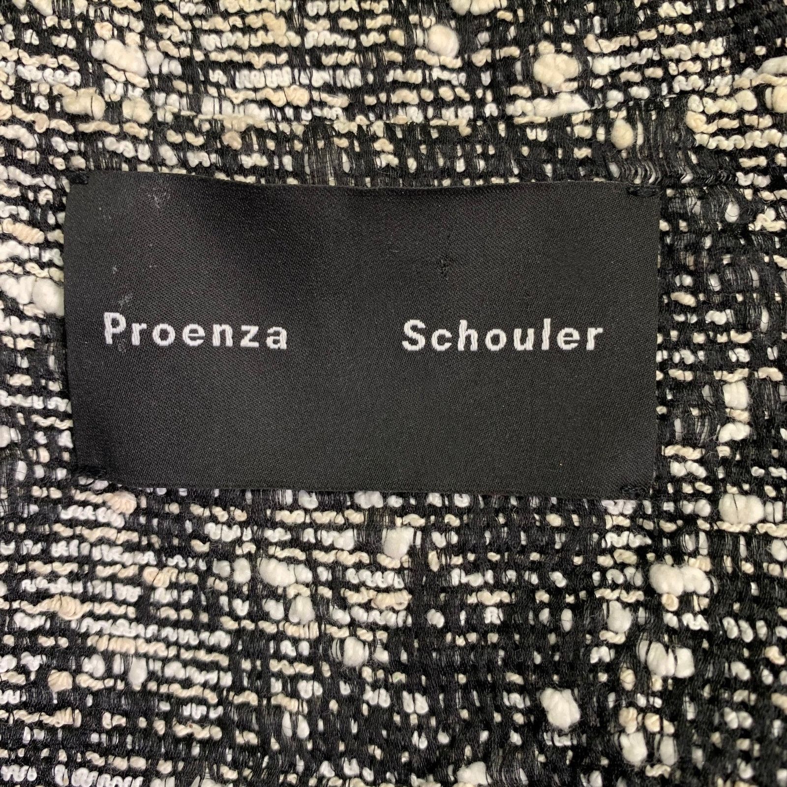 Proenza Schouler 2 Black White Cotton Blend Boucle Snaps Jacket Blazer Size XS / US 0-2 / IT 36-38 - 5 Thumbnail