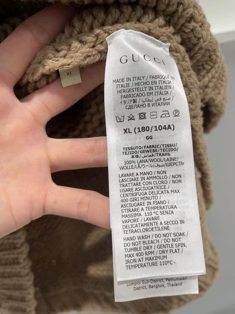 Gucci Gucci Khaki logo wool sweater 2501-Nextarrow Size US XL / EU 56 / 4 - 6 Thumbnail