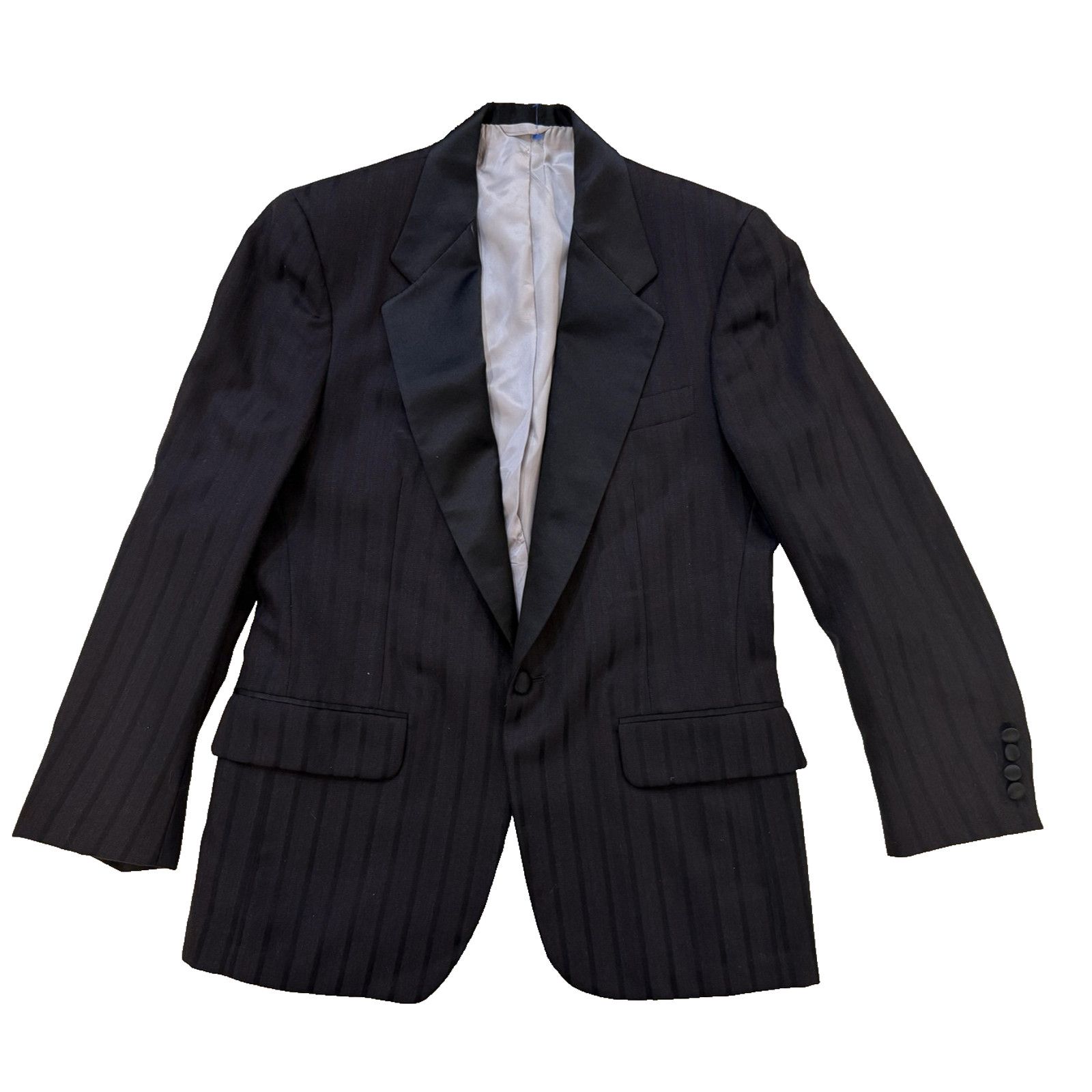 Neiman Marcus Marcus Neiman Marcus Blazer Mens 40 Pinstripe Satin Lapel Size 40R - 2 Thumbnail