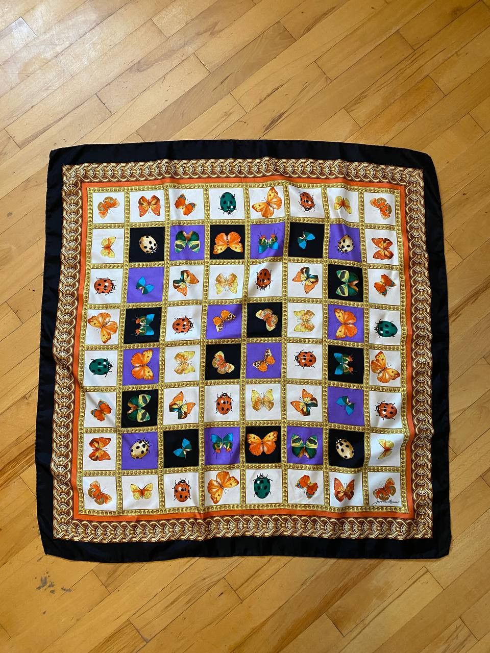 Other Vintage Jerome Leplat Butterfly Print Silk Scarf Size ONE SIZE - 1 Thumbnail