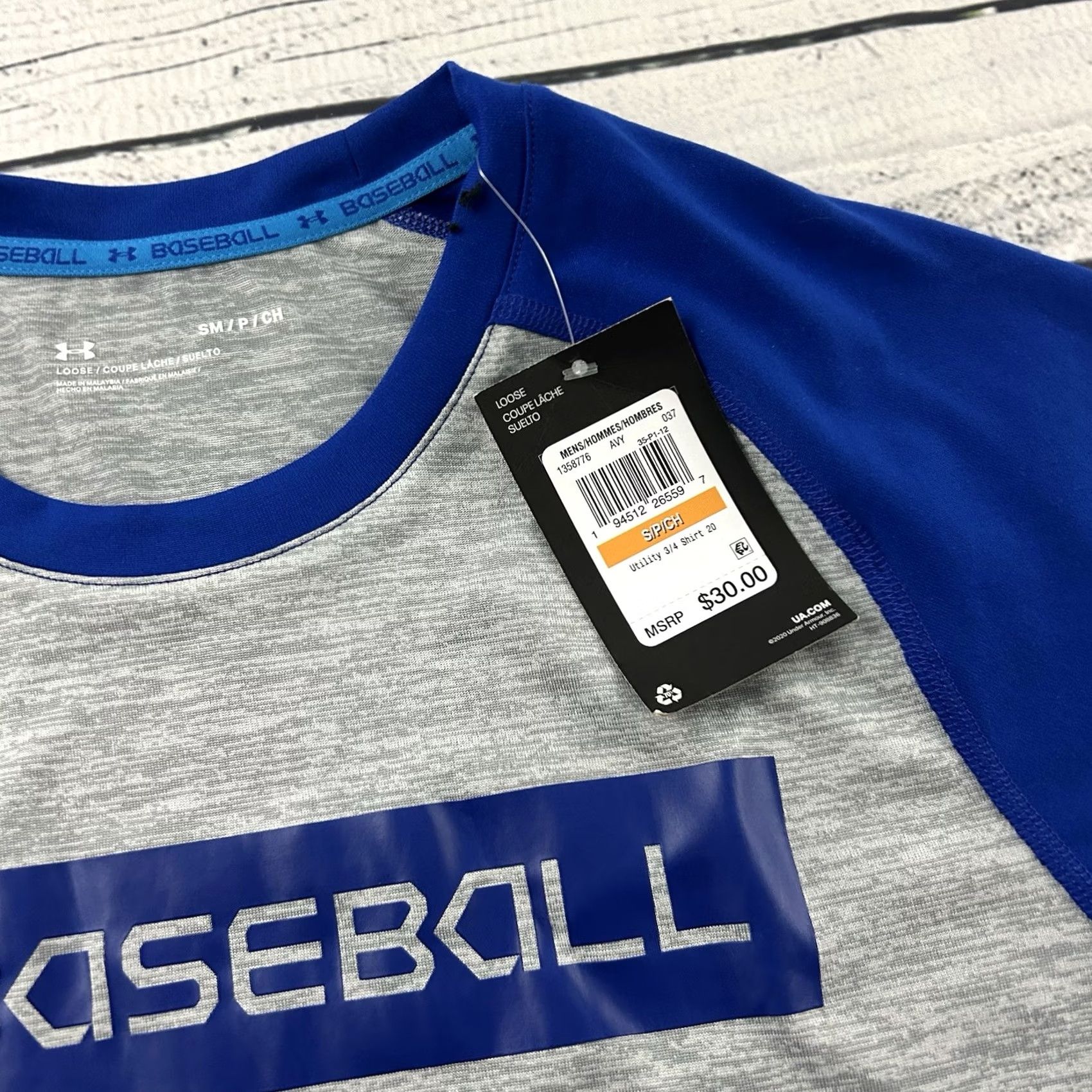 Under Armour Under Armour Baseball T Shirt 3/4 Sleeve Men Small Blue Gray Shirt Size US S / EU 44-46 / 1 - 3 Thumbnail