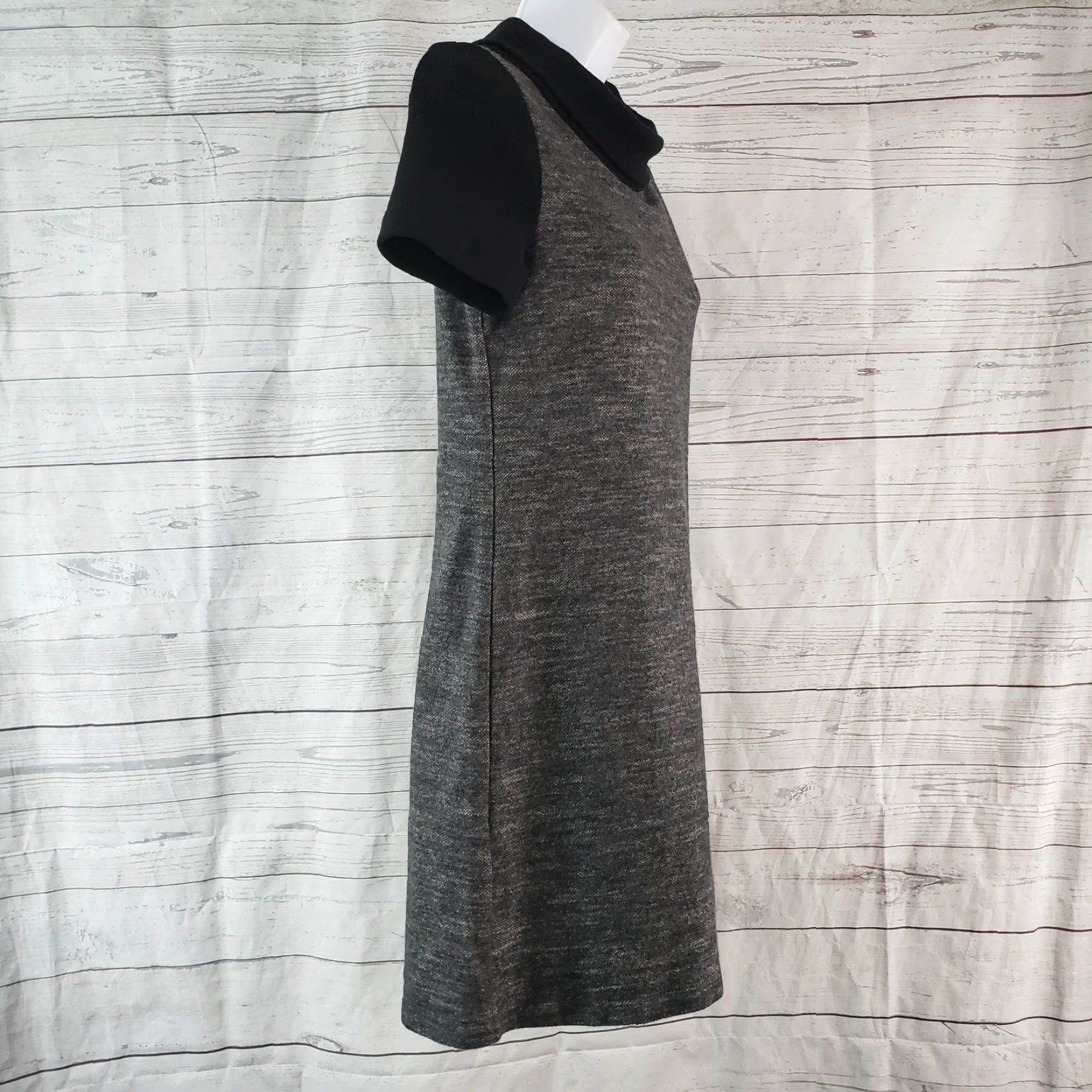 Theory Theory Dress Womens Short Sleeve Wool Blend Black Gray Sz 6 Size 28" / US 6 / IT 42 - 3 Thumbnail