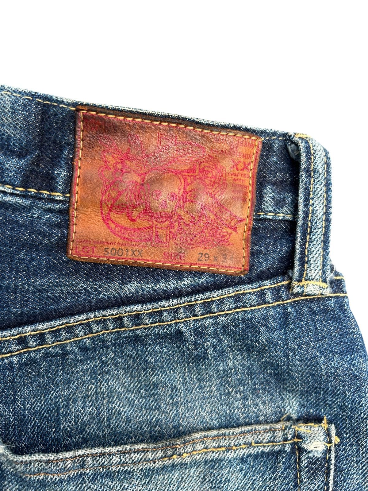 Kapital Vintage Skull Fab Four Selvedge Distressed Denim Jeans Size US 28 / EU 44 - 2 Thumbnail