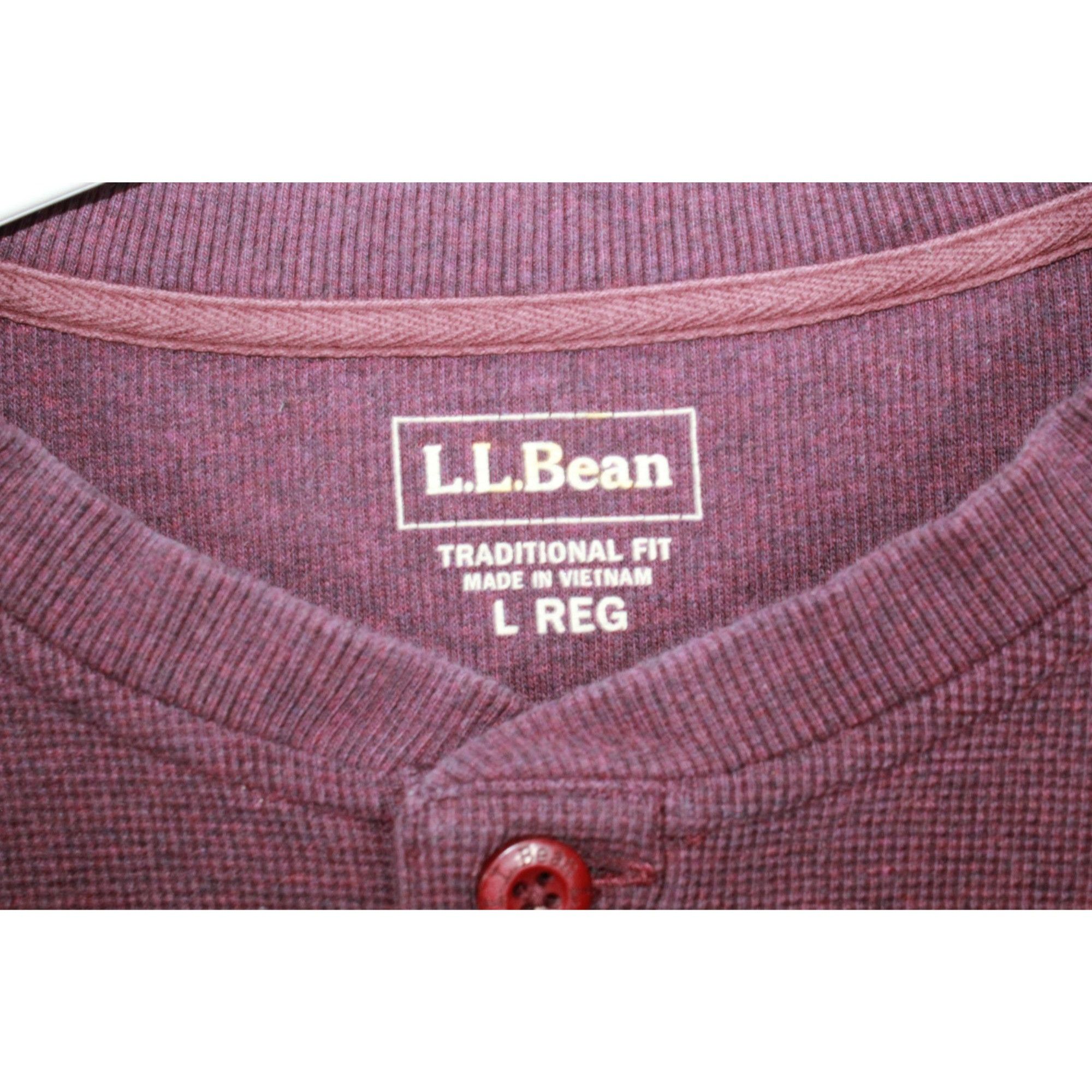 L.L. Bean LL Bean Men's Unshrinkable Mini Waffle Henley Long Sleeve Size US L / EU 52-54 / 3 - 4 Thumbnail