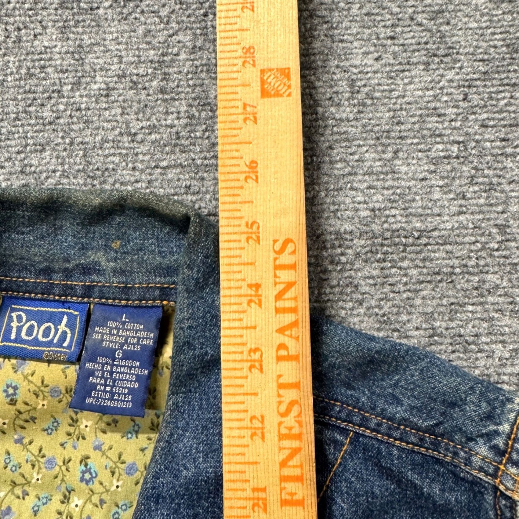 Vintage Winnie the Pooh Vest Women's L 100% Cotton Button Up Embroidered Blue Vest Overcoat Women Blue Winnie the Pooh 100% Cotton Shirt? Size L / US 10 / IT 46 - 3 Thumbnail