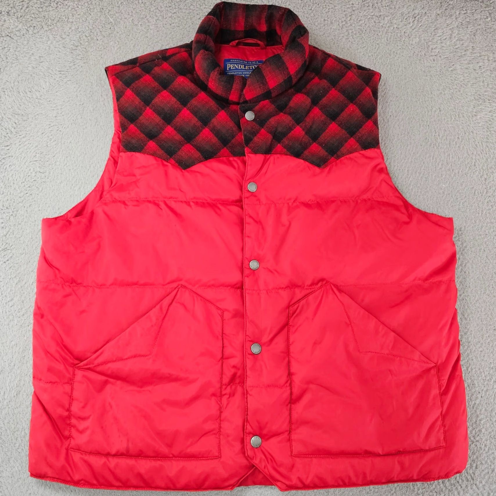 Pendleton **Red Men's Vest Down Snap Puffer Western** User: **Western Men's Red Vest Down Snap Puffer** Size US L / EU 52-54 / 3 - 2 Thumbnail