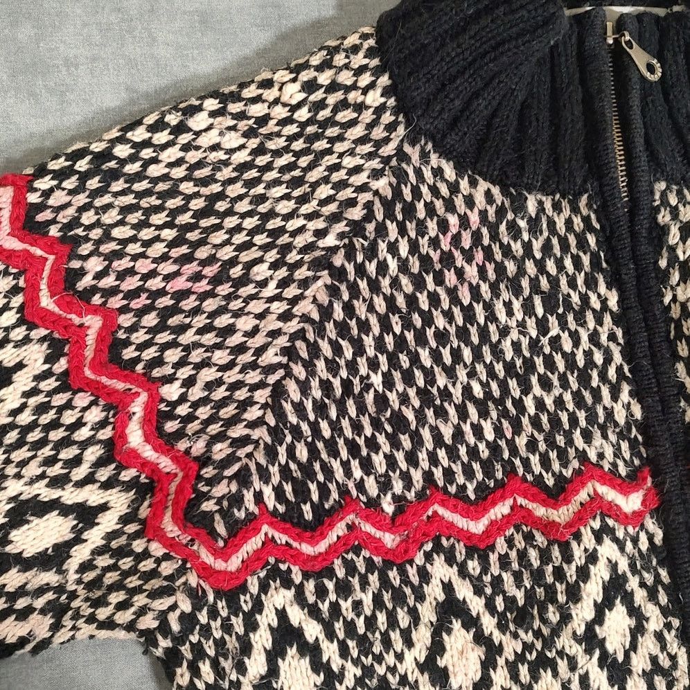Other VTG Jennifer Reed handknit geometric full zip sweater SM Size S / US 4 / IT 40 - 5 Thumbnail