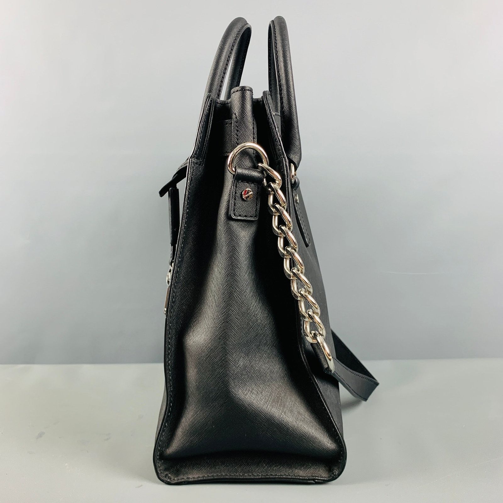 Michael Kors Black Studded Coated Canvas Tote Handbag Size ONE SIZE - 5 Thumbnail
