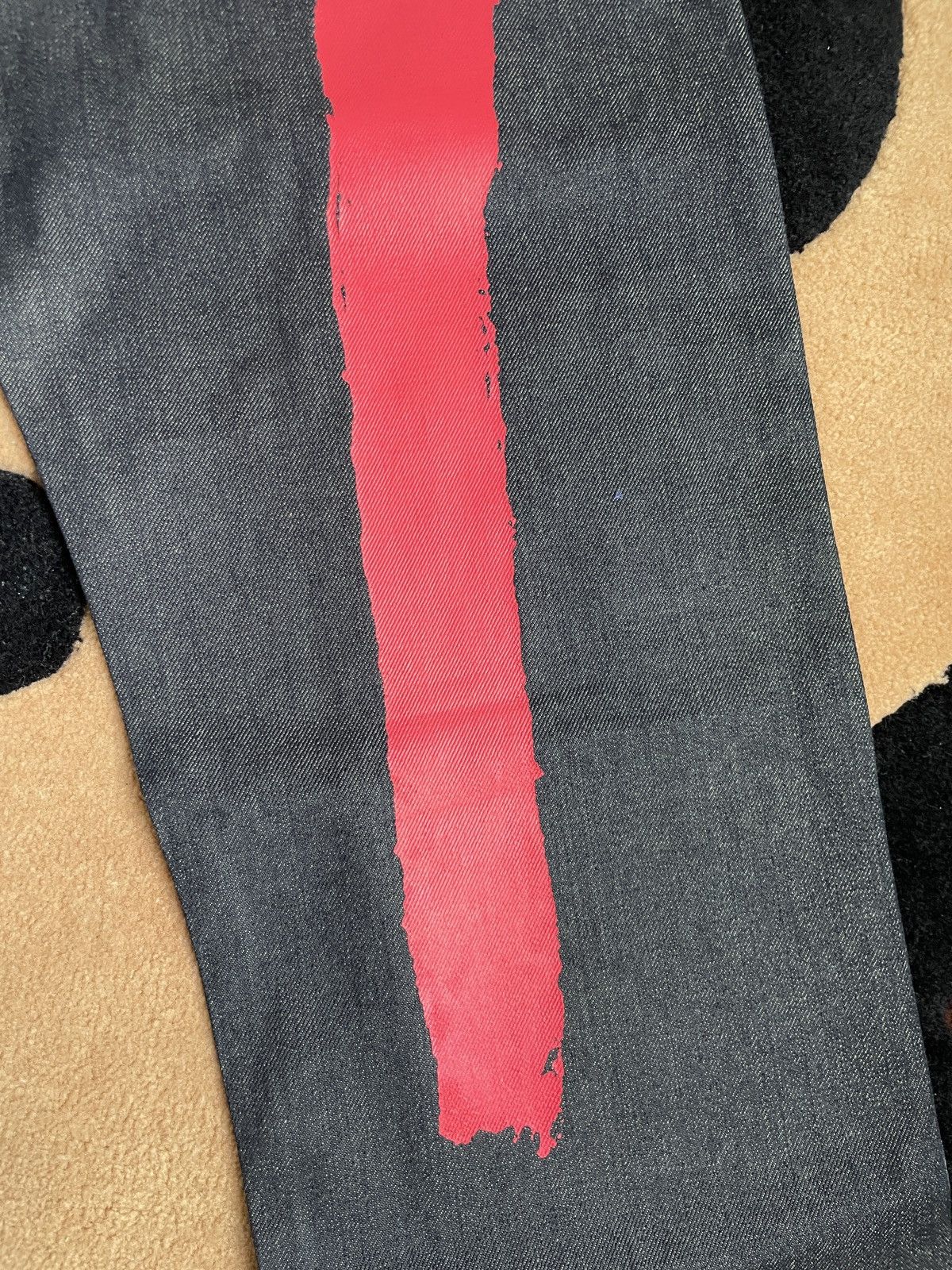 Evisu × Vintage EVISU NEW！red daicock style denim jeans！size：32x34 Size US 32 / EU 48 - 7 Thumbnail