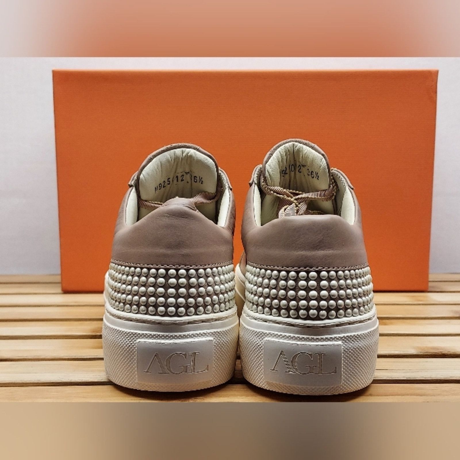 AGL AGL Womens Pale Skin Milk Sneaker Shoes Size 36.5 (6.5) Size US 6.5 / IT 36.5 - 8 Thumbnail