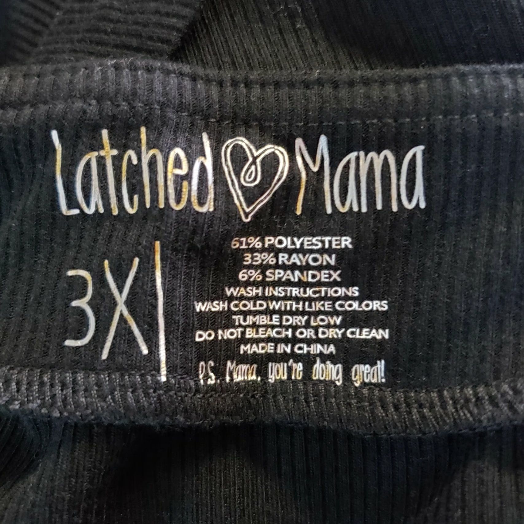 Vintage Latched Mama Womens Shorts Sz 3X Black Solid Ribbed Pull On Polyester Blend Size 40" / US 18 - 3 Thumbnail