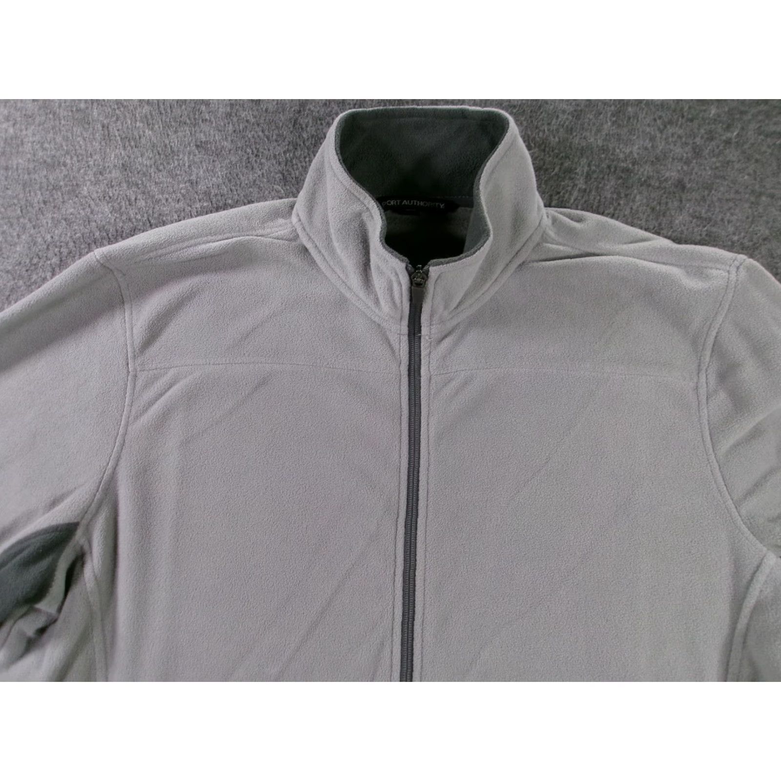 Port Authority Geiger Fleece Jacket Men Large Gray Full Zip Workwear Classic Size US L / EU 52-54 / 3 - 2 Thumbnail