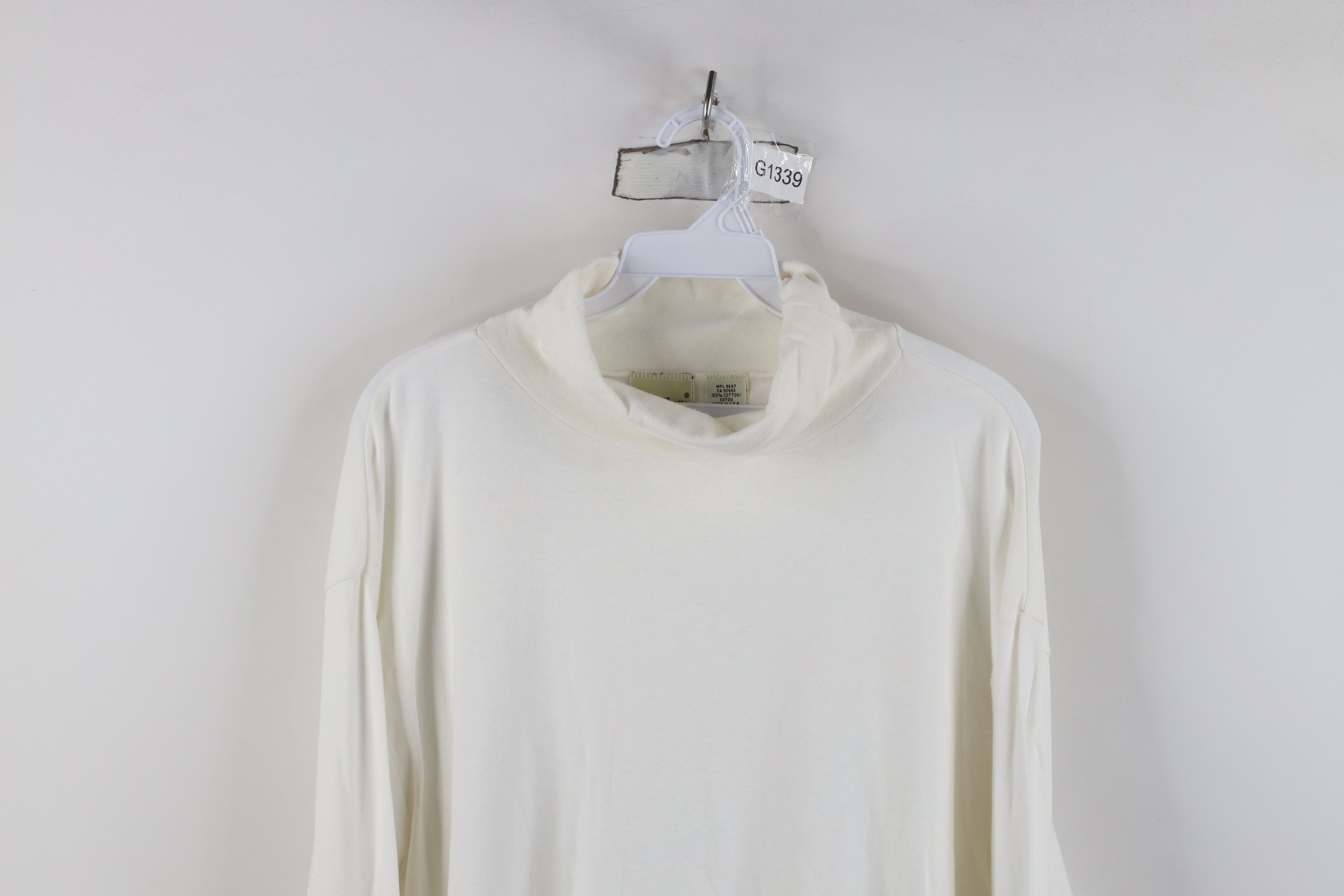 Eddie Bauer Vintage 90s Eddie Bauer Cotton Turtleneck T-Shirt White USA Size US XL / EU 56 / 4 - 2 Thumbnail