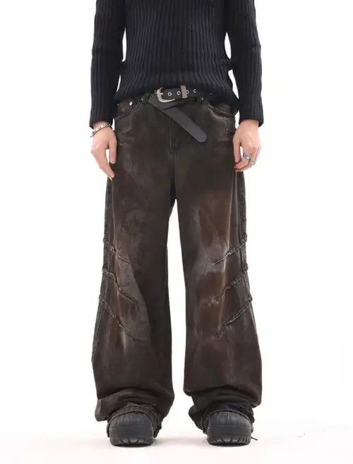 VIBE High Street Scrap Style Used Baggy Jeans Size US 32 / EU 48 - 4 Thumbnail