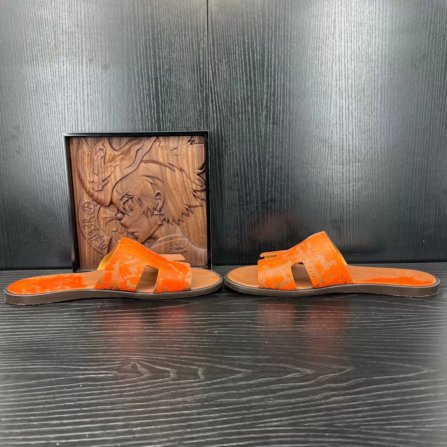 Hermes Hermes H Orange Slippers 44 Like New Size US 11 / EU 44 - 2 Thumbnail
