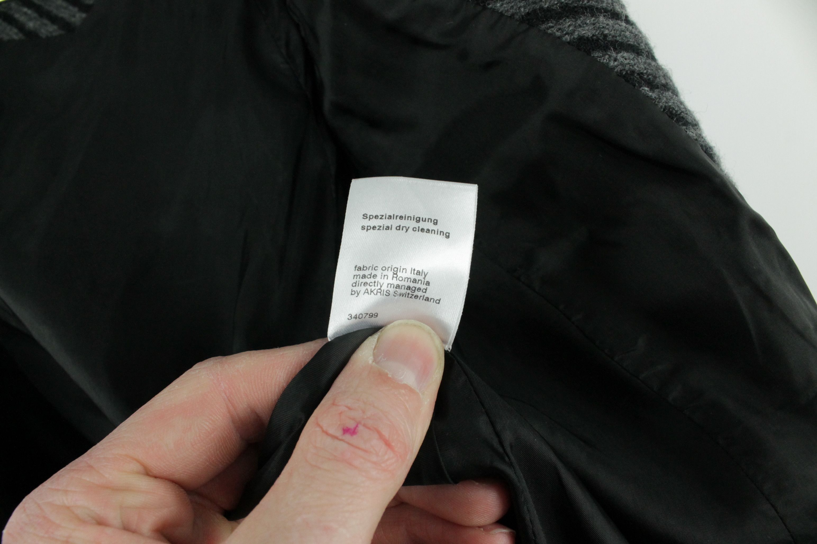 Akris × Designer Akris Luxury Short Gray Wool Jacket With Leather Garniture Size M / US 6-8 / IT 42-44 - 12 Thumbnail
