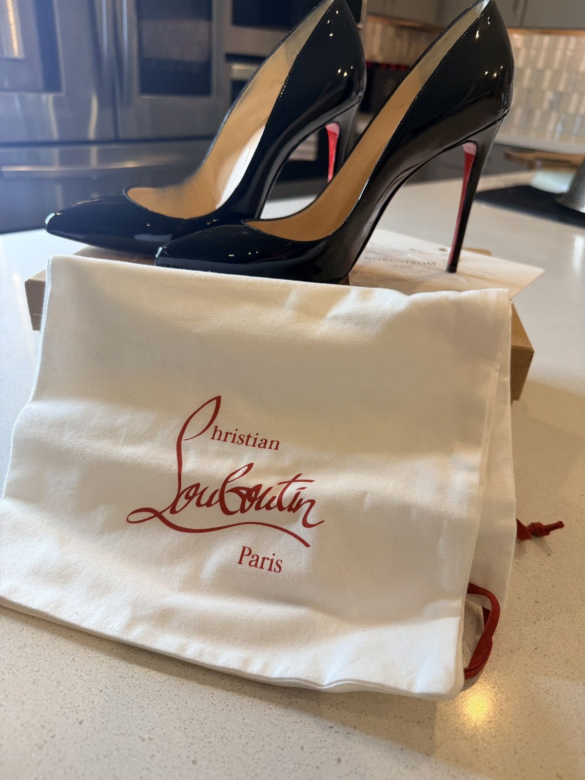 Christian Louboutin CL Pigalle patent leather 100mm size 37.5 louboutin Size US 7.5 / IT 37.5 - 1 Thumbnail