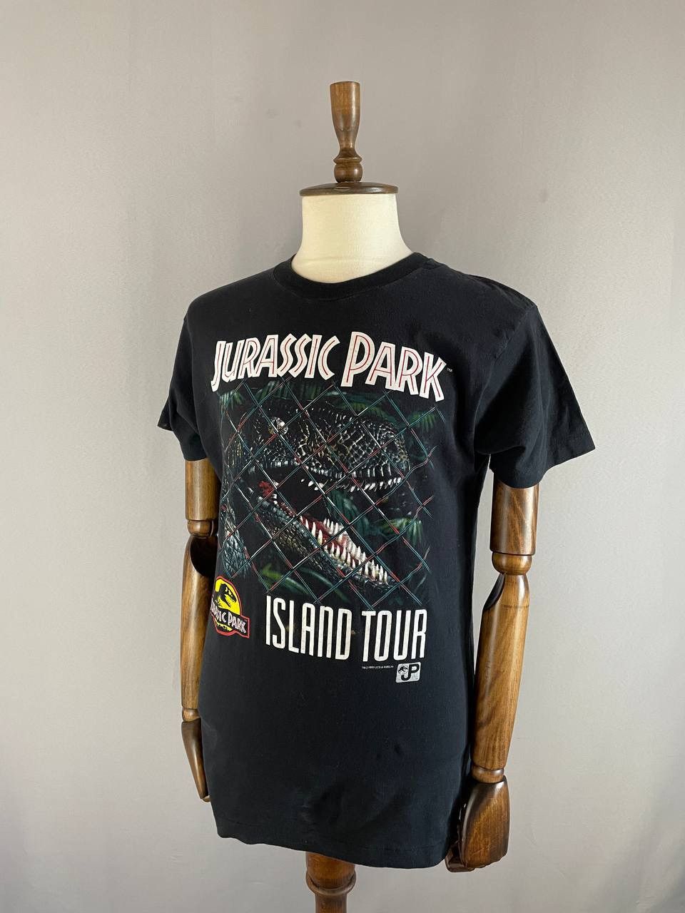 Jurassic Park Tee T Shirt 1993 Vintage Black Island Tour