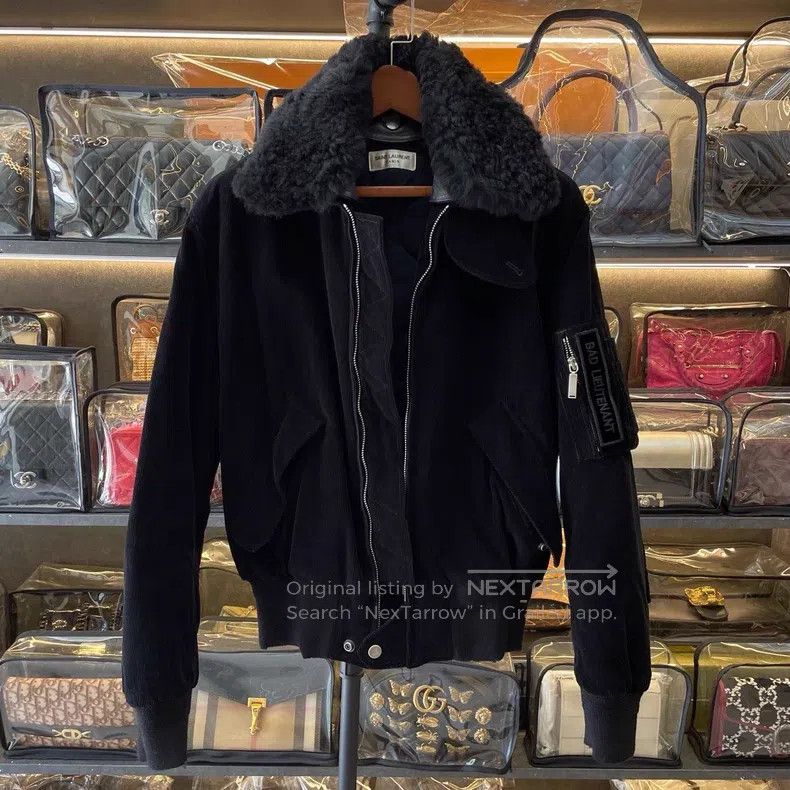 Saint Laurent Paris Saint Laurent Paris Black Corduroy Sheepskin Collar Jacket Size XS / US 0-2 / IT 36-38 - 1 Thumbnail