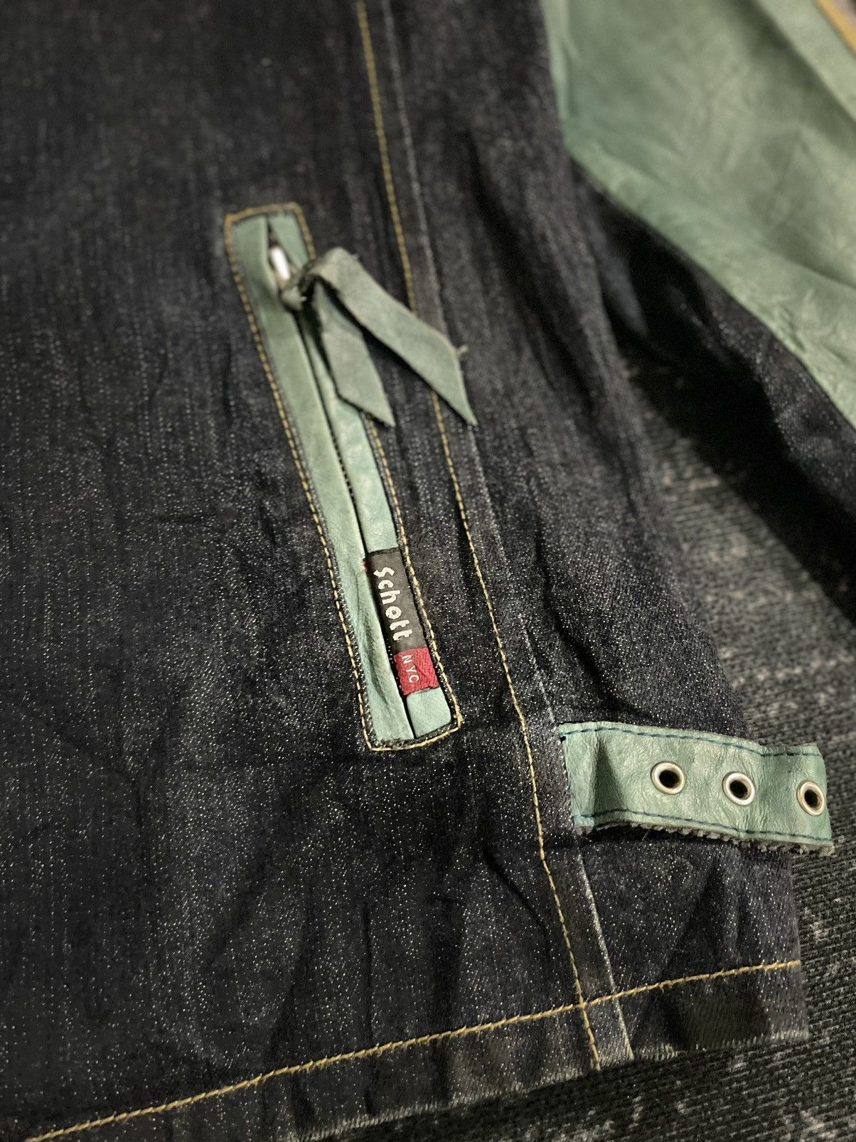 Schott Vintage Schott Leather Denim Motorcycle Jacket Size US L / EU 52-54 / 3 - 13 Thumbnail