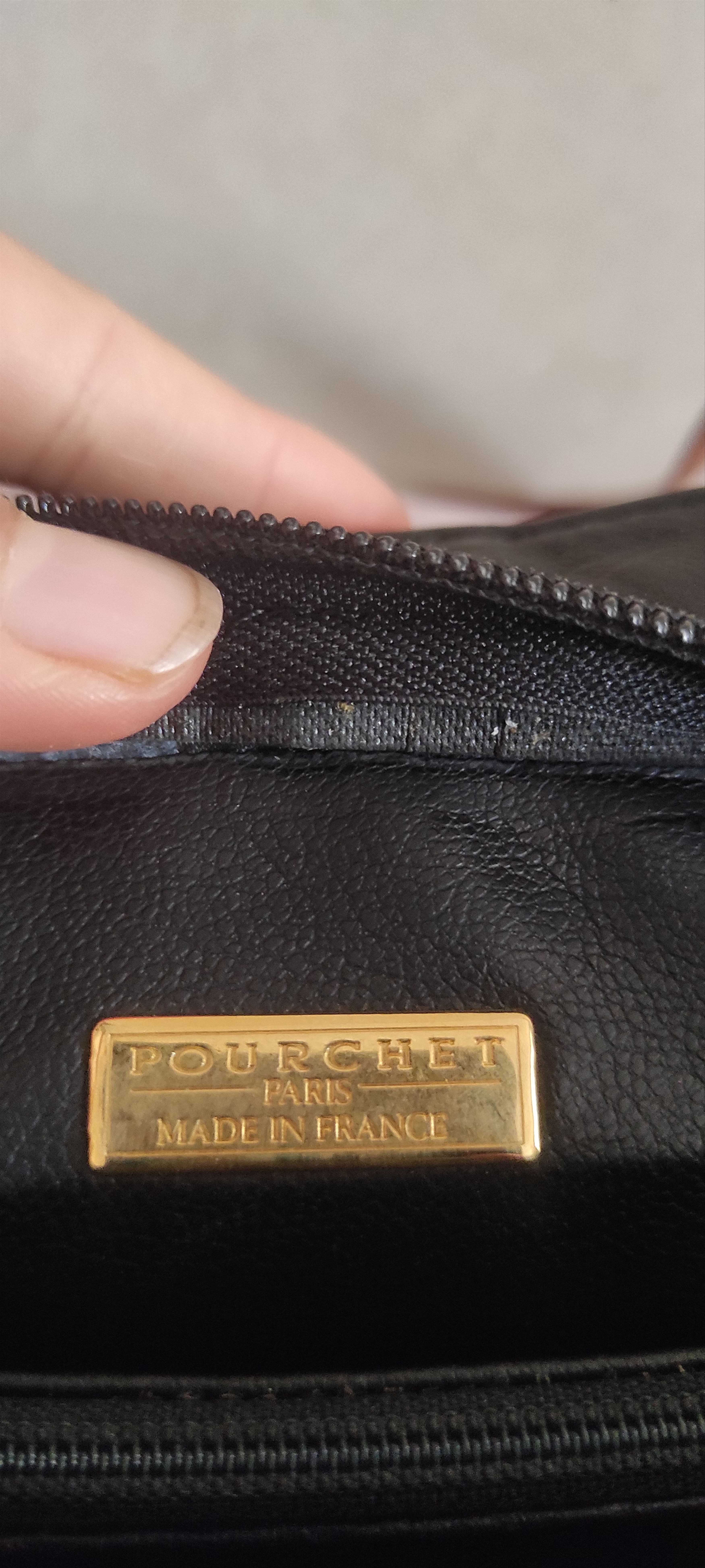 Leather × Vintage Pourchet Paris Leather Bag Genuine Leather Made in France Size ONE SIZE - 10 Thumbnail