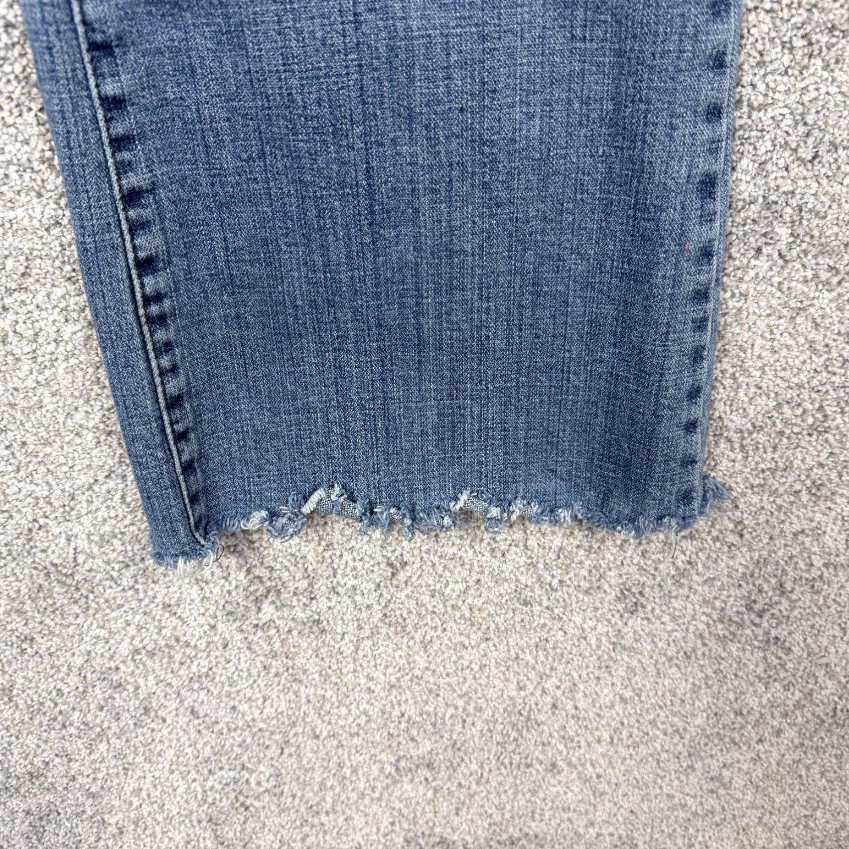 Levi's Levis Jeans 24W Plus Blue Stretch Denim Flare Raw Hem Crop 26.5in Inseam 43in Waist Womens Plus Size 24W Medium Denim Jeans Size 42" / US 20 - 7 Thumbnail