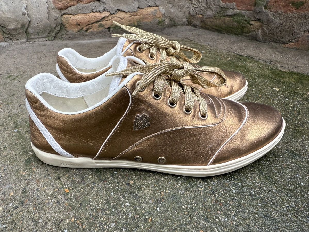 Gucci ✨Gucci✨ (212475) Bronz Metallic Soft Leather Sneakers EU-38 Size US 8 / IT 38 - 3 Thumbnail
