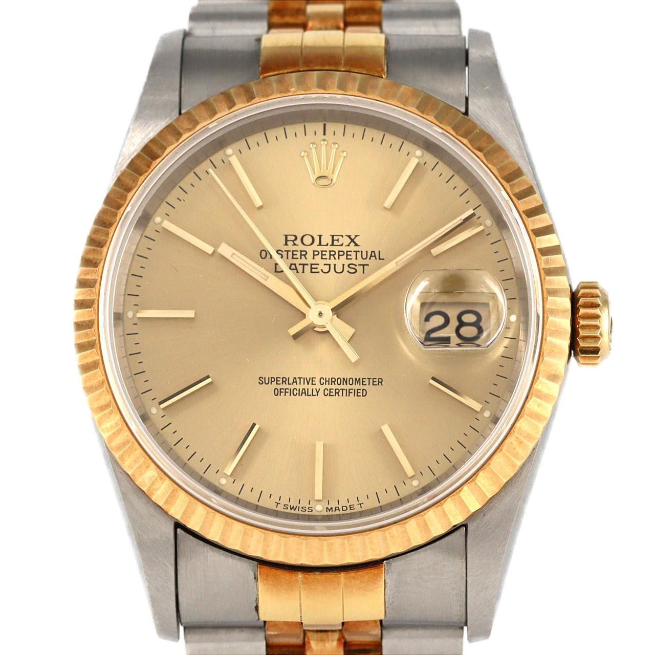 Rolex Rolex Rolex Datejust Stainless Steel x Yellow Gold Watch Metal Automatic 16233 DUTY FREE for USA Size ONE SIZE - 1 Thumbnail
