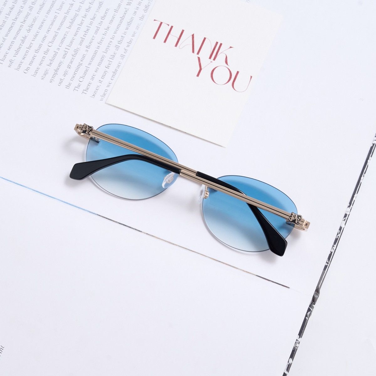 Palm Angels PALM ANGELS CRYSTAL GOLD BLUE GRADIENT SUNGLASSES Size ONE SIZE - 6 Thumbnail