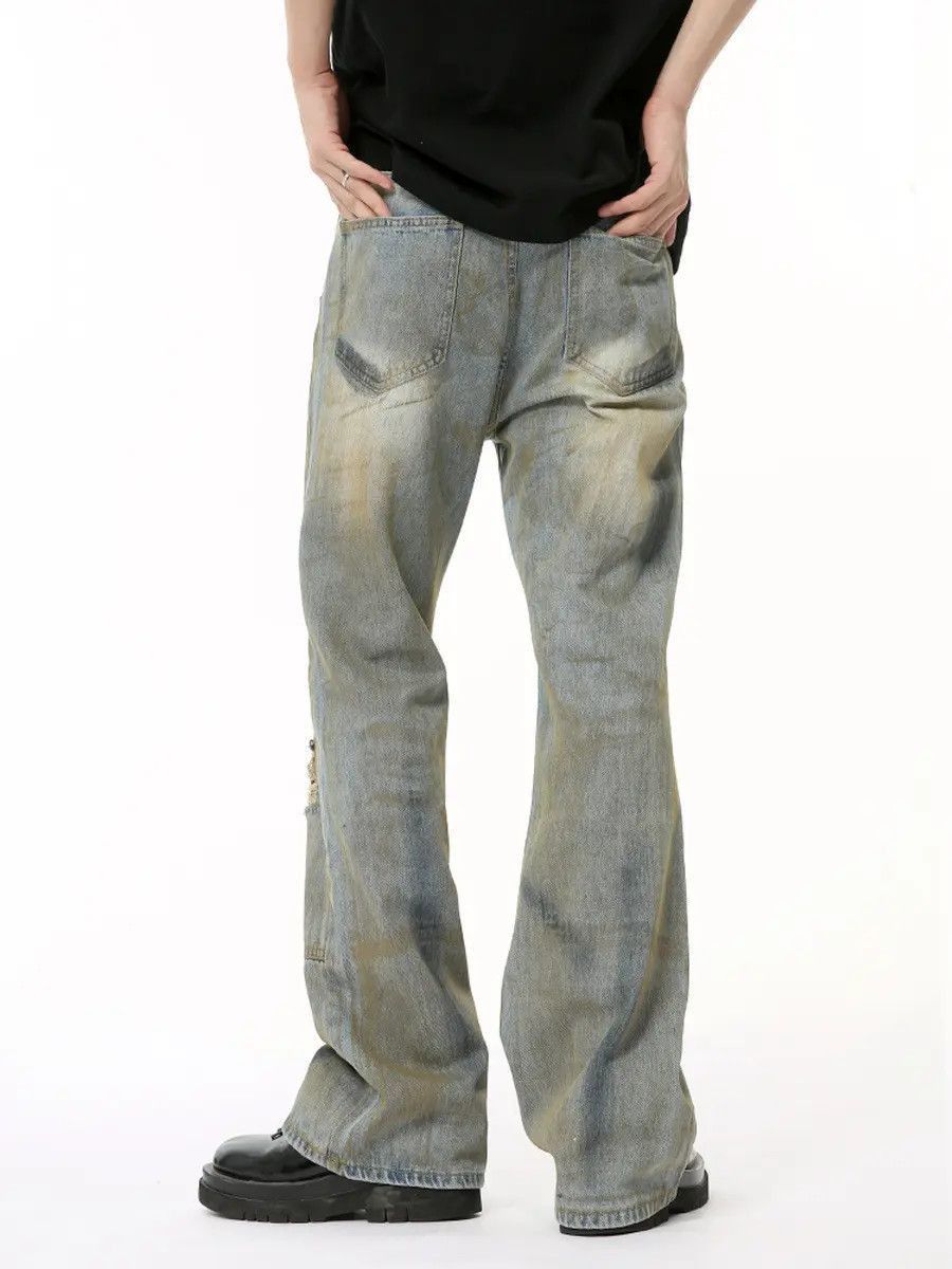 Japanese Brand Retro loose micro flared casual jeans Size US 32 / EU 48 - 3 Thumbnail