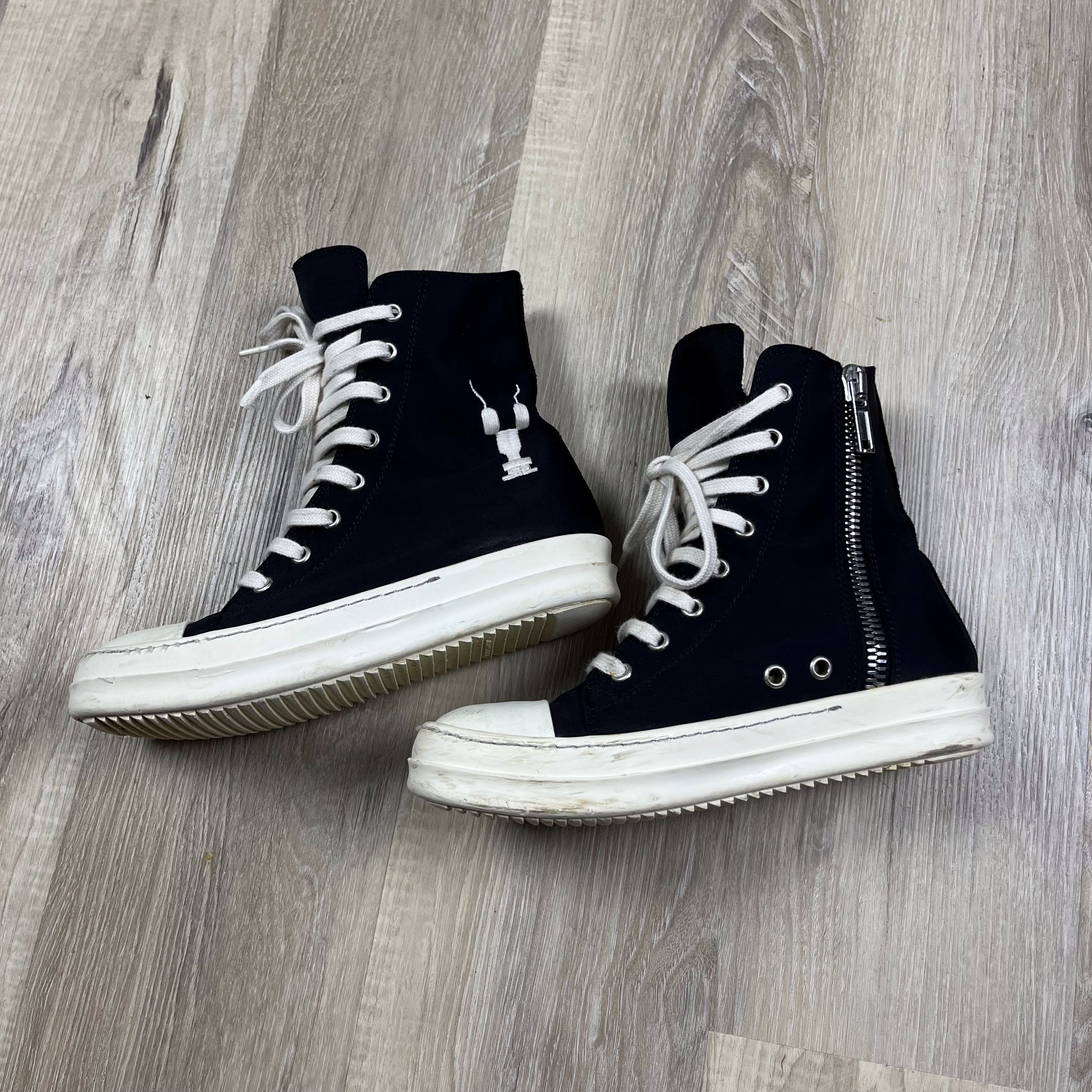 Rick Owens Drkshdw Rick Owens DRKSHDW 17SS Walrus Embroidered Ramones High 35.5 Size US 5 / IT 35 - 1 Thumbnail