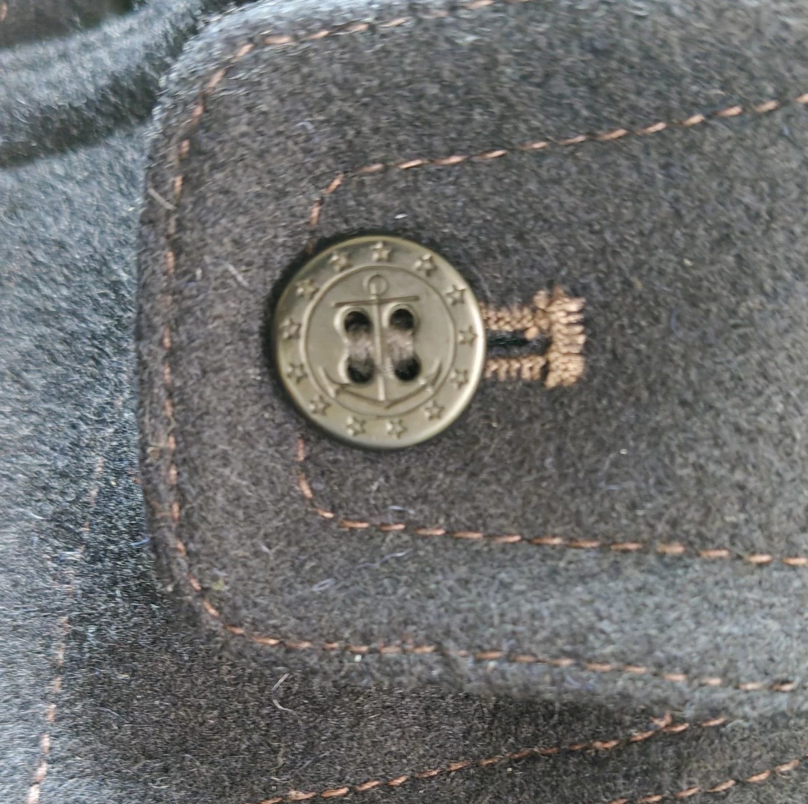 RRL Ralph Lauren Double RL Leather-Trim Peacoat FTP / 9505 Size US M / EU 48-50 / 2 - 8 Thumbnail