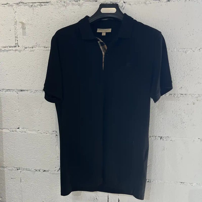 Burberry Burberry Black Cotton Men's Polo Shirt Size US L / EU 52-54 / 3 - 1 Thumbnail