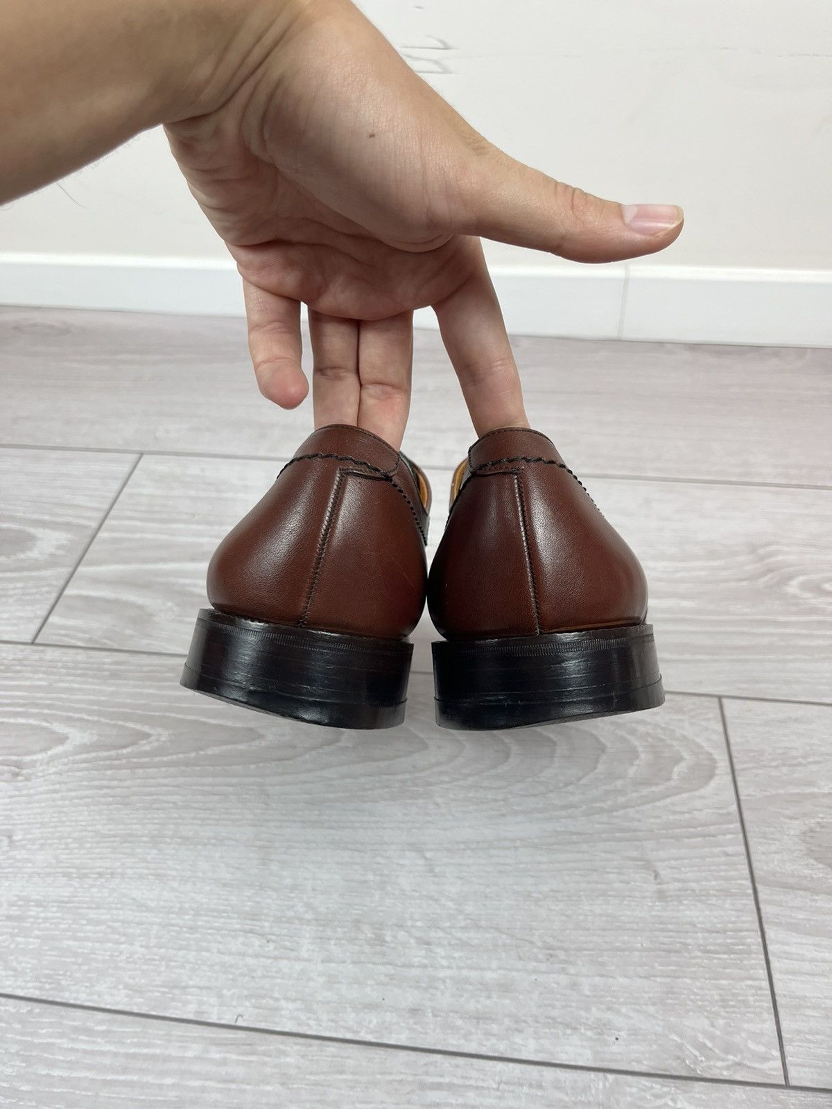 Loake Loake England Vintage Brown Leather Derby Shoes Boots Size US 12 / EU 45 - 8 Thumbnail