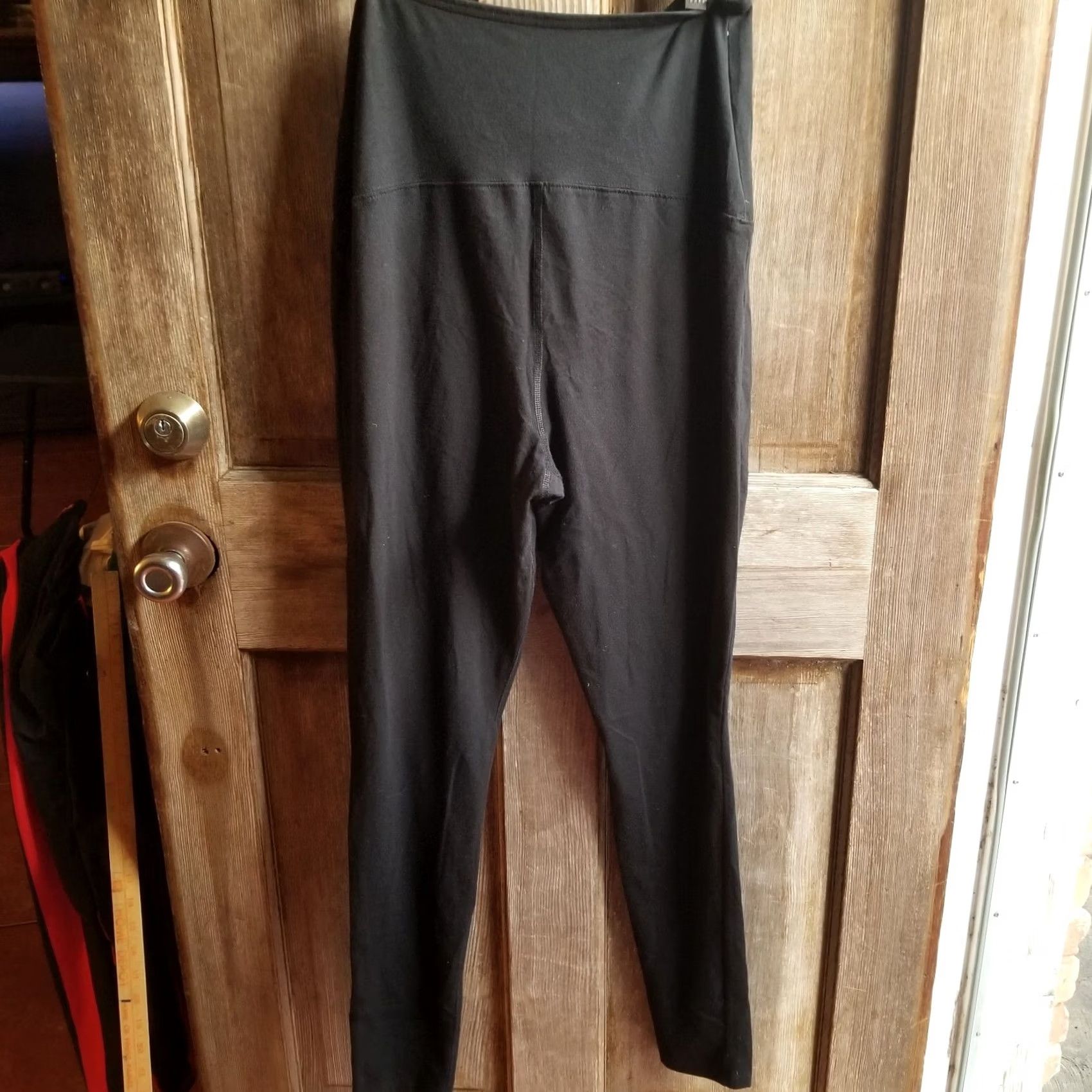 Vintage Maternity Inset Panel Ponte Pants Black M Ingrid & Isabel Stretch Size 32" / US 10 / IT 46 - 3 Thumbnail