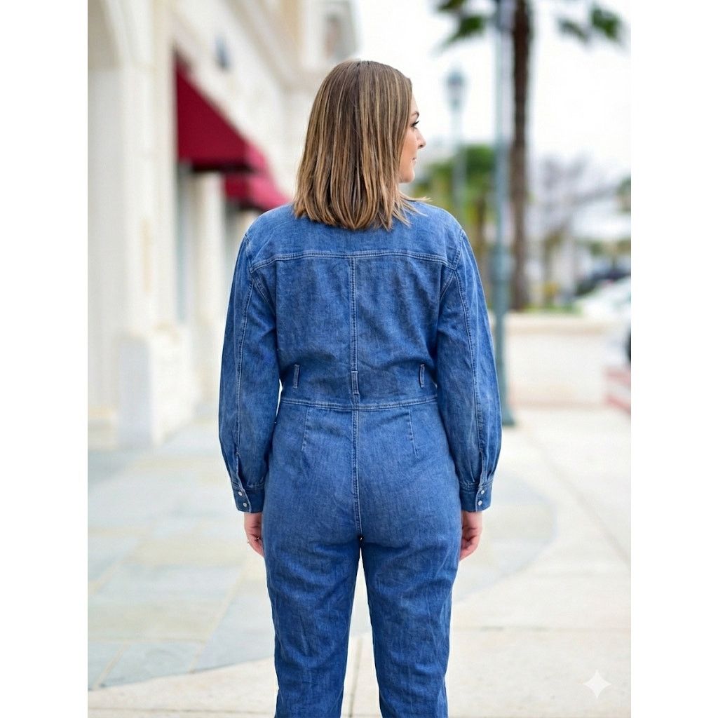 Unknown London Vintage 90s Fashion Nova Denim Jumpsuit Work Coveralls 3XL Size 42" / US 20 - 4 Thumbnail