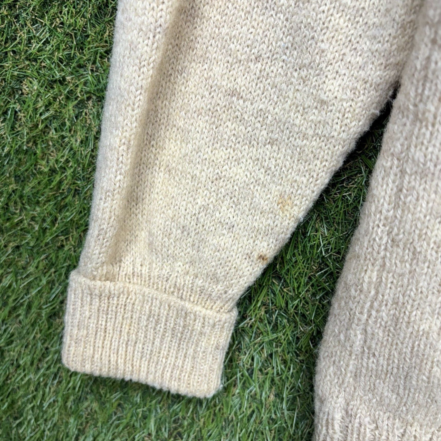Vintage VINTAGE St Michael Cardigan Mens L Beige Wool 42 90s UK 80s 90s Size US L / EU 52-54 / 3 - 3 Thumbnail