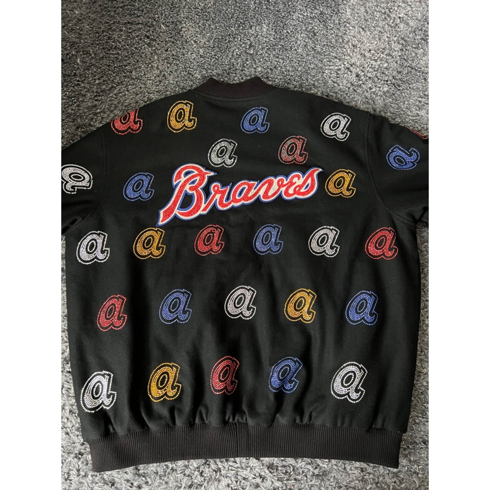 image of Vintage Atlanta Braves Mlb G3 By Carl Banks All Over Print A in Black, Men's (Size 2XL)