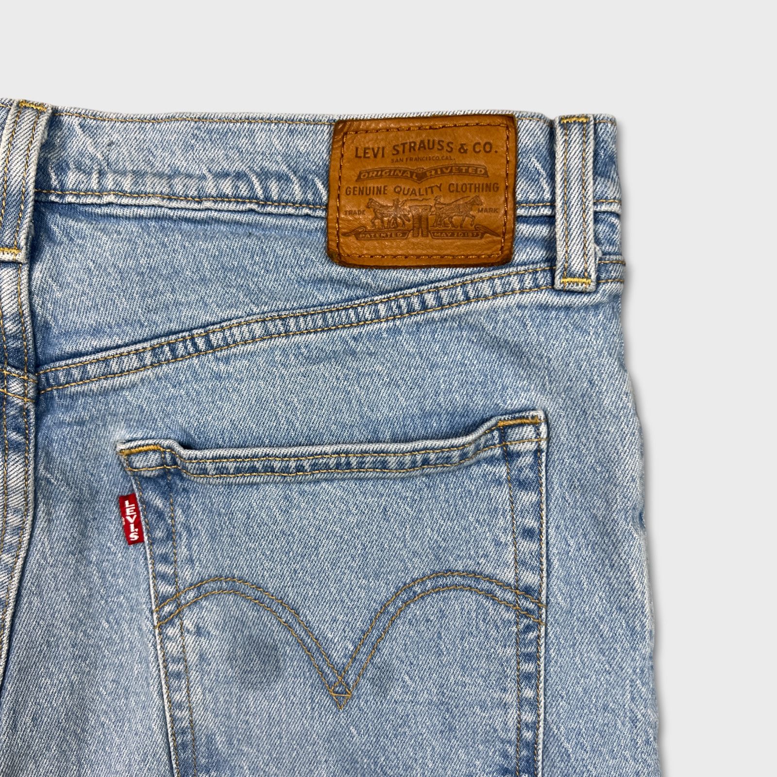 Levi's × Vintage Levi's Ribcage Straight Jeans High Rise Distressed Denim Size 31" - 8 Thumbnail