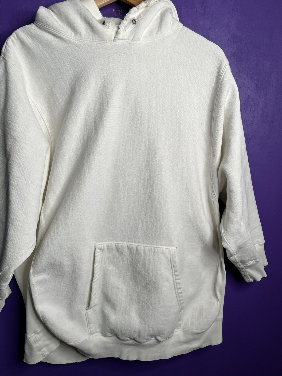 J.Crew × Vintage Vintage 90s J. Crew essential blank reverse weave hoodie Size US L / EU 52-54 / 3 - 3 Thumbnail